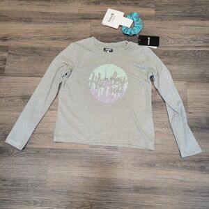 NWT Hurley Girls Long Sleeve Graphic Tee Top Casual Shirt‎ Kids Size L